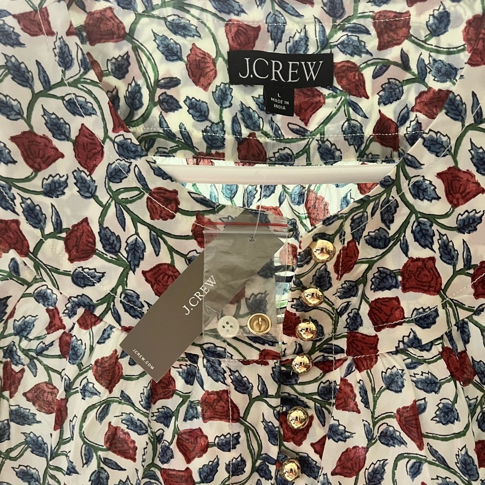 J. Crew Rosewood Floral Popover L